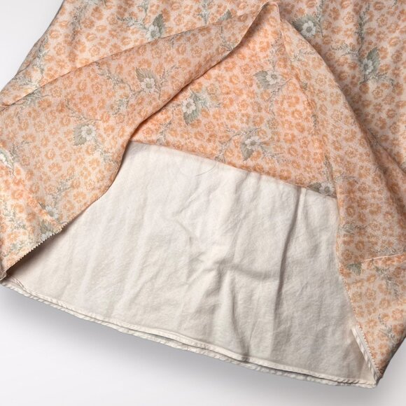 J.Crew Slip Dress Midi Spaghetti Straps Orange Floral Cotton Size 6 - Picture 9 of 10